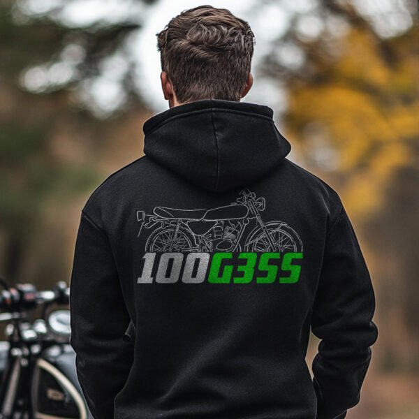 Kawasaki 100 G3SS 1975 Hoodie for Motorcycle Riders - Image 3