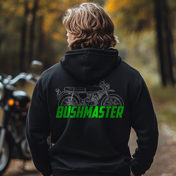 Kawasaki 100 G3TR BushMaster 1971 Hoodie for Motorcycle Riders - Image 3