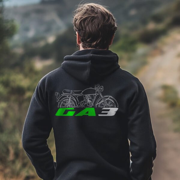 Kawasaki 90 GA3 1969-1970 Hoodie for Motorcycle Riders - Image 3