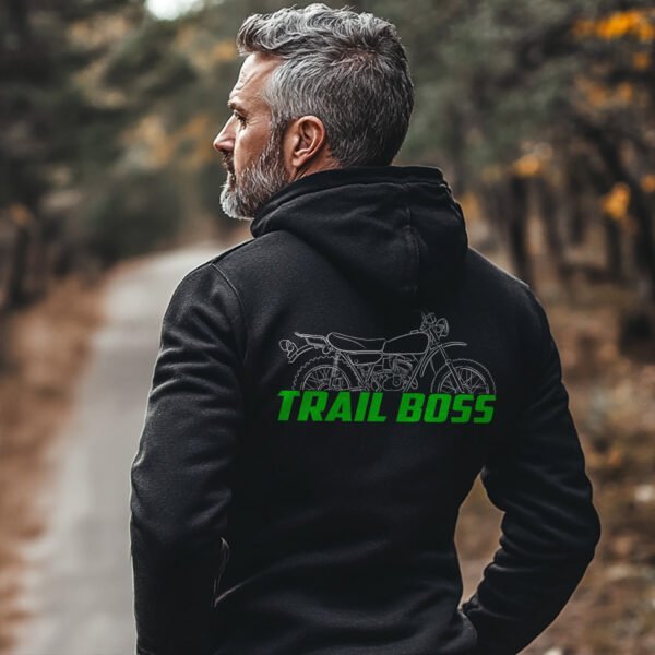 Kawasaki 100 Trail Boss G4TR 1970-1975 Hoodie for Motorcycle Riders - Image 3