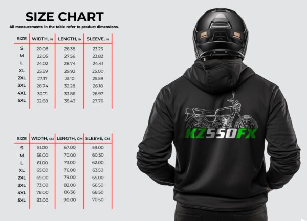Kawasaki KZ550FX 1980-1983 Hoodie for Motorcycle Riders - Image 2