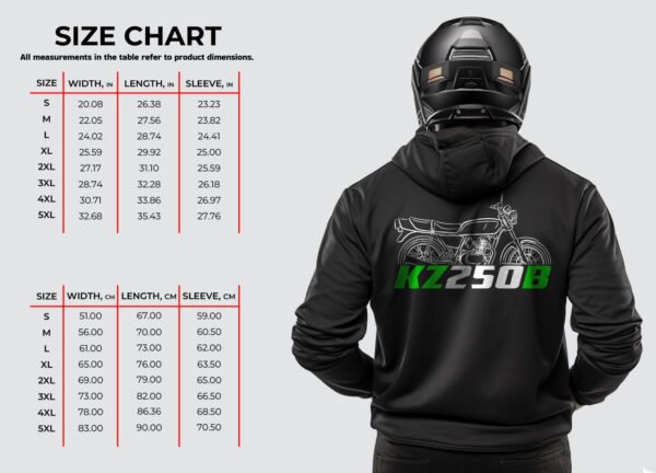 Kawasaki KZ250B 1980-1983 Hoodie for Motorcycle Riders - Image 2