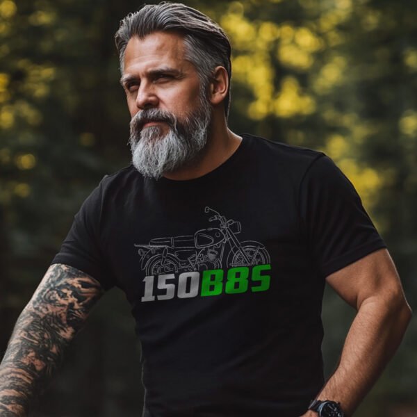 Kawasaki 150 B8S 1965-1966 T-shirt for Motorcycle Riders - Image 2
