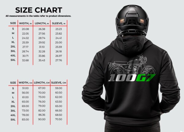 Kawasaki 100 G7 1973-1976 Hoodie for Motorcycle Riders - Image 4