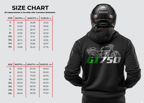 Kawasaki GT750 1982-1994 Hoodie for Motorcycle Riders - Image 4
