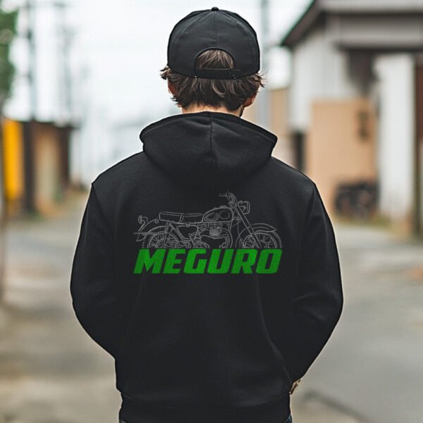 Kawasaki 500 Meguro K2 1965-1966 Hoodie for Motorcycle Riders - Image 3