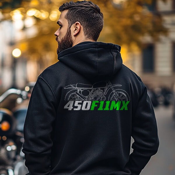 Kawasaki 450 F11MX 1973 Hoodie for Motorcycle Riders - Image 3