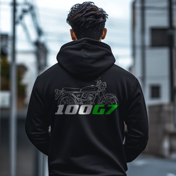 Kawasaki 100 G7 1973-1976 Hoodie for Motorcycle Riders - Image 3