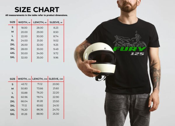 Kawasaki Fury 125 2008-2022 T-shirt for Motorcycle Riders - Image 3