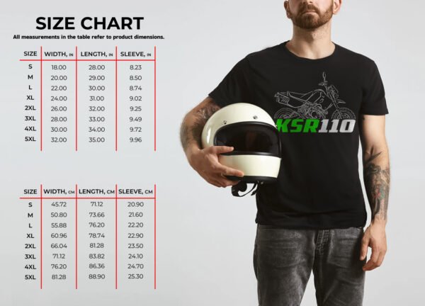 Kawasaki KSR110 2002-2017 T-shirt for Motorcycle Riders - Image 3