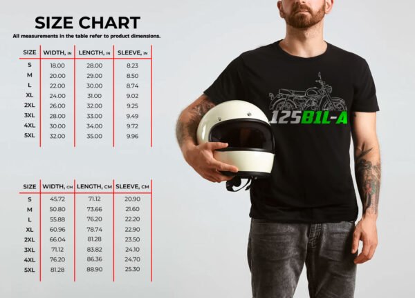Kawasaki 125 B1L-A 1972-1976 T-shirt for Motorcycle Riders - Image 2