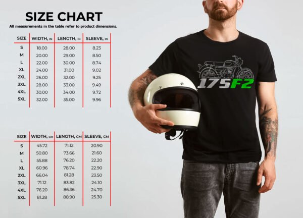 Kawasaki 175 F2 1966-1969 T-shirt for Motorcycle Riders - Image 3