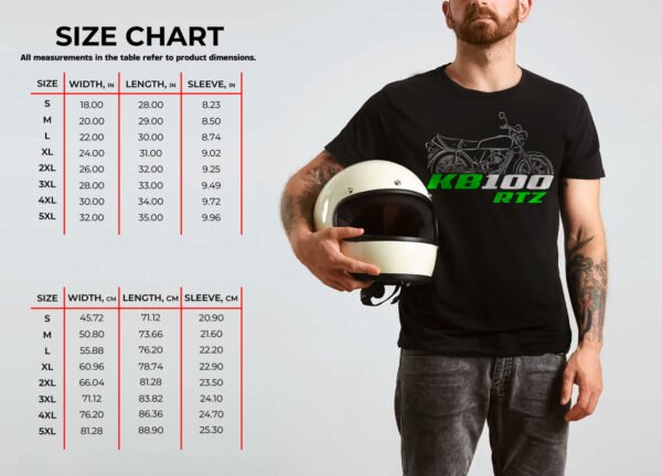 Kawasaki KB100 RTZ 1986-1996 T-shirt for Motorcycle Riders - Image 3
