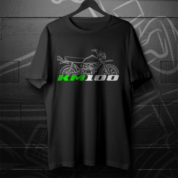 Kawasaki KM100 1976-1981 T-shirt for Motorcycle Riders - Image 4
