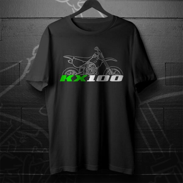 Kawasaki KX100 1989-2021 T-shirt for Motorcycle Riders - Image 3