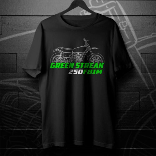 Kawasaki 250 F81M Green Streak 1971 T-shirt for Motorcycle Riders