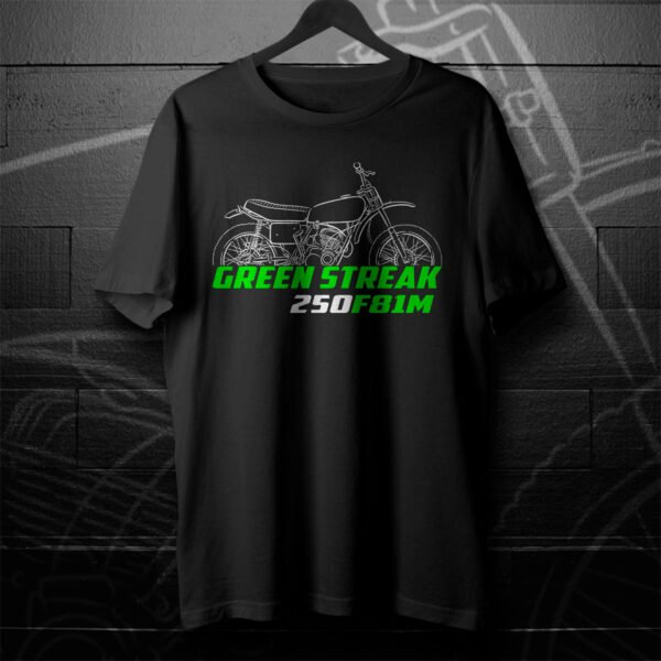 Kawasaki 250 F81M Green Streak 1971 T-shirt for Motorcycle Riders