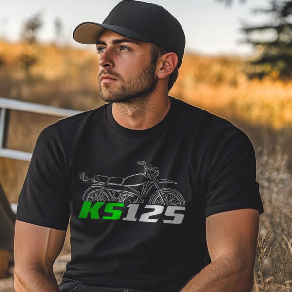 Kawasaki KS125 1974-1975 T-shirt for Motorcycle Riders - Image 2
