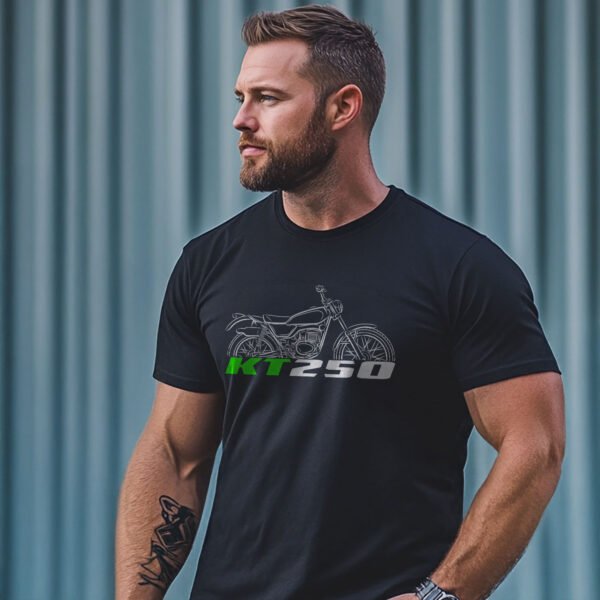 Kawasaki KT250 1972-1975 T-shirt for Motorcycle Riders - Image 2