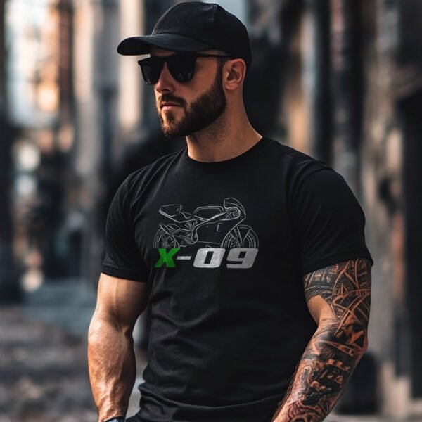Kawasaki X-09 1992 T-shirt for Motorcycle Riders - Image 2