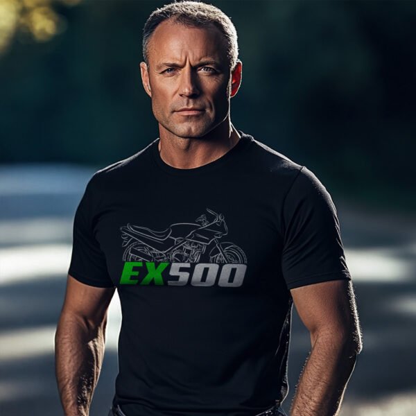 Kawasaki EX500 1987-1993 T-shirt for Motorcycle Riders - Image 2