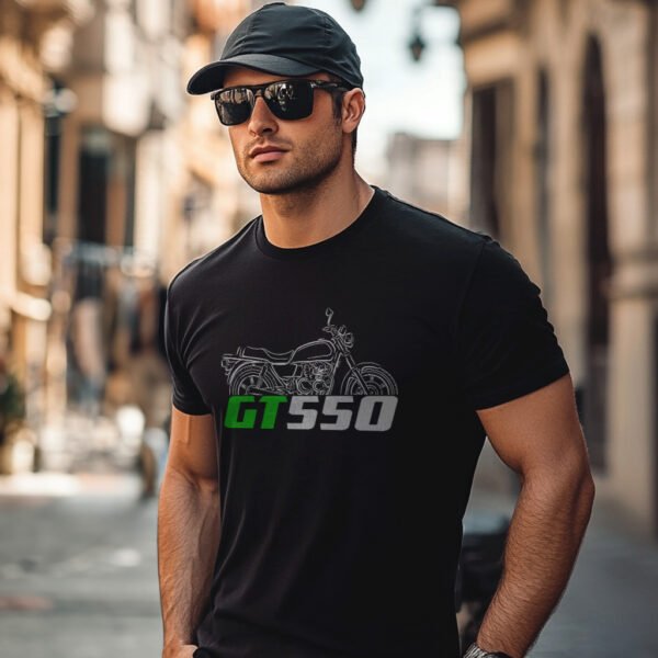 Kawasaki GT550 1983-1994 T-shirt for Motorcycle Riders - Image 2