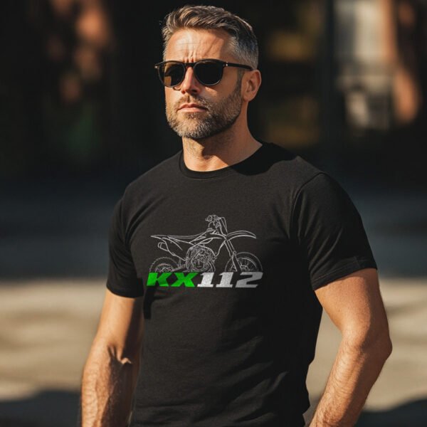 Kawasaki KX112 2022-2025 T-shirt for Motorcycle Riders - Image 2
