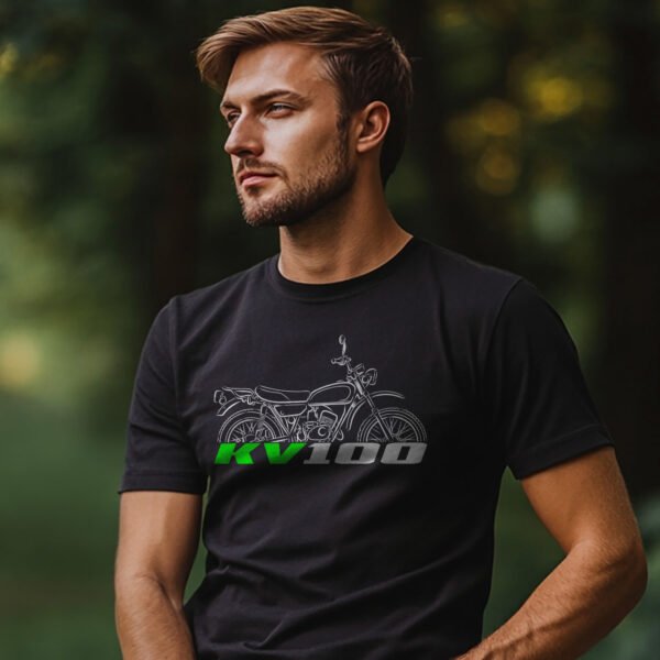 Kawasaki KV100 1976-1982 T-shirt for Motorcycle Riders - Image 2