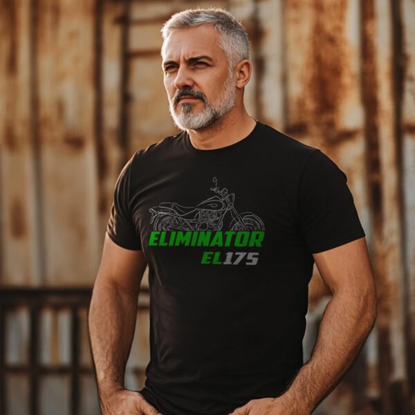 Kawasaki EL 175 Eliminator 1985-2007 T-shirt for Motorcycle Riders - Image 2