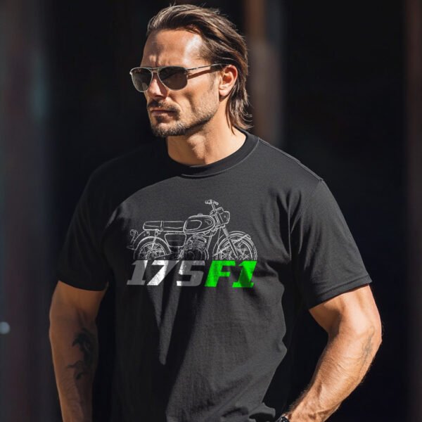 Kawasaki 175 F1 1966 T-shirt for Motorcycle Riders - Image 2