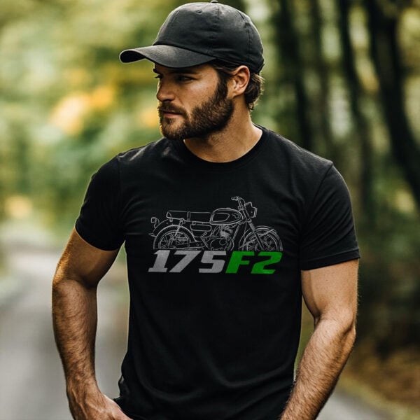 Kawasaki 175 F2 1966-1969 T-shirt for Motorcycle Riders - Image 2