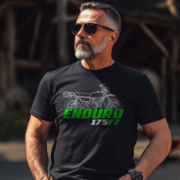 Kawasaki 175 F7 1971-1975 T-shirt for Motorcycle Riders - Image 2