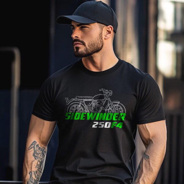 Kawasaki 250 F4 Sidewinder 1969-1970 T-shirt for Motorcycle Riders - Image 2