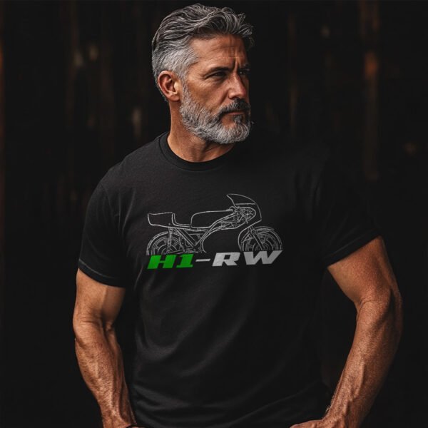 Kawasaki H1-RW 1974 T-shirt for Motorcycle Riders - Image 2