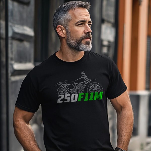 Kawasaki 250 F11M 1973 T-shirt for Motorcycle Riders - Image 2