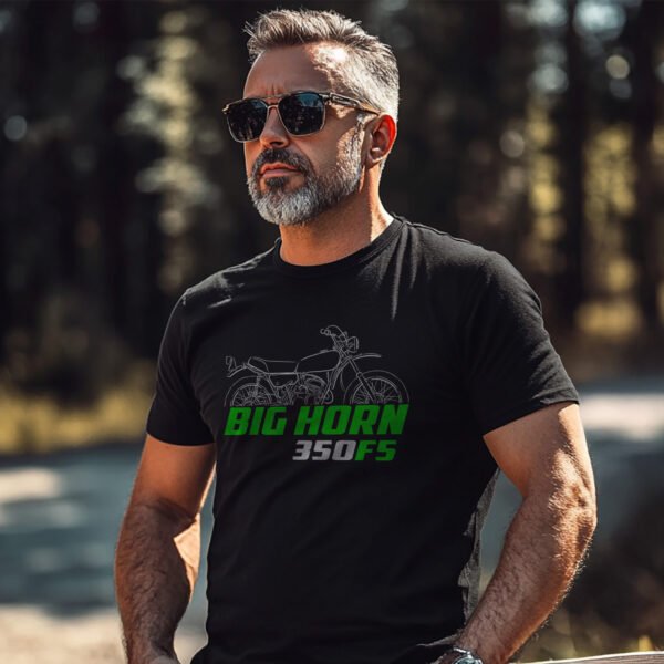 Kawasaki 350 F5 Big Horn 1970-1971 T-shirt for Motorcycle Riders - Image 2