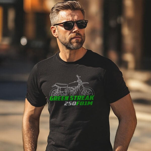 Kawasaki 250 F81M Green Streak 1971 T-shirt for Motorcycle Riders - Image 2