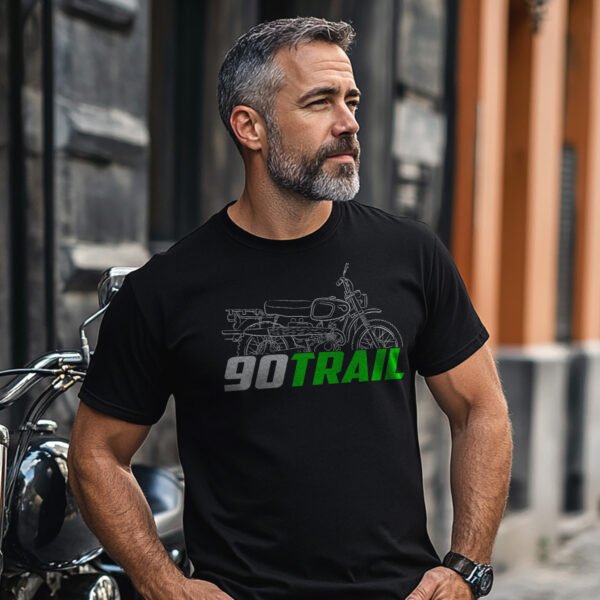 Kawasaki 90 Trail G1TRL 1967-1969 T-shirt for Motorcycle Riders - Image 2