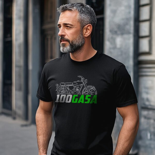 Kawasaki 100 GA5A 1971-1974 T-shirt for Motorcycle Riders - Image 2