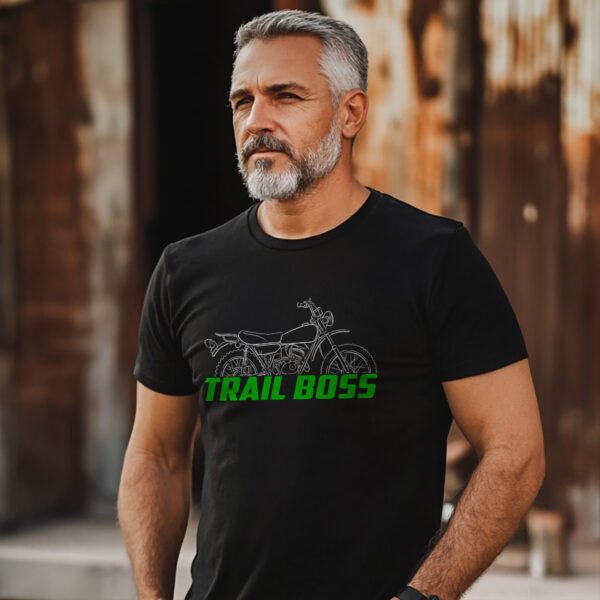 Kawasaki 100 Trail Boss G4TR 1970-1975 T-shirt for Motorcycle Riders - Image 2