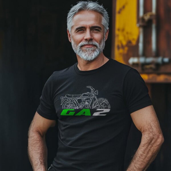 Kawasaki GA2 1969-1970 T-shirt for Motorcycle Riders - Image 2