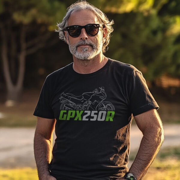 Kawasaki GPX250R & Ninja 250R & EX250 1987-1999 T-shirt for Motorcycle Riders - Image 2