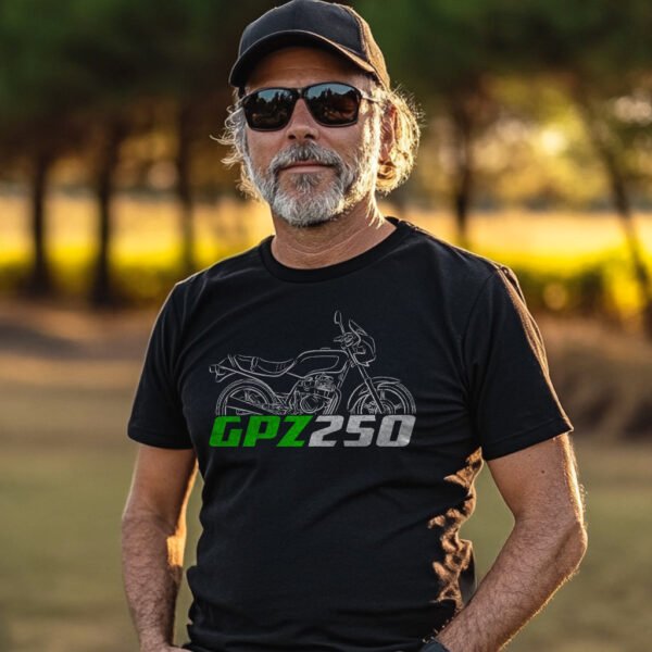 Kawasaki GPZ250 & GPZ250R 1983-1987 T-shirt for Motorcycle Riders - Image 2