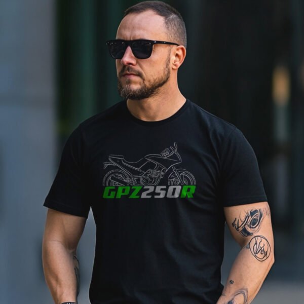 Kawasaki GPZ250 & GPZ250R 1983-1987 T-shirt for Motorcycle Riders - Image 4